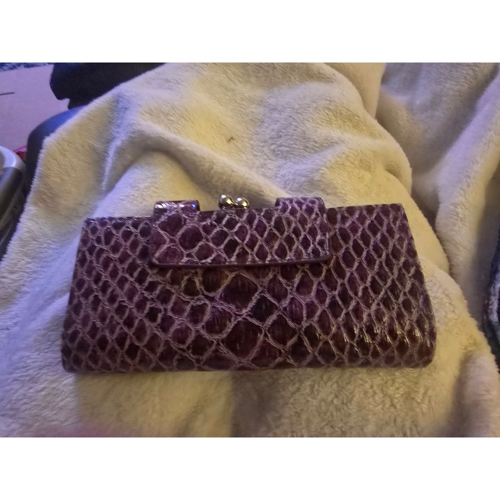 Target 2009 Faux Snakeskin Clutch Purse Brown Reptile Embossed Y2K Evening Bag
